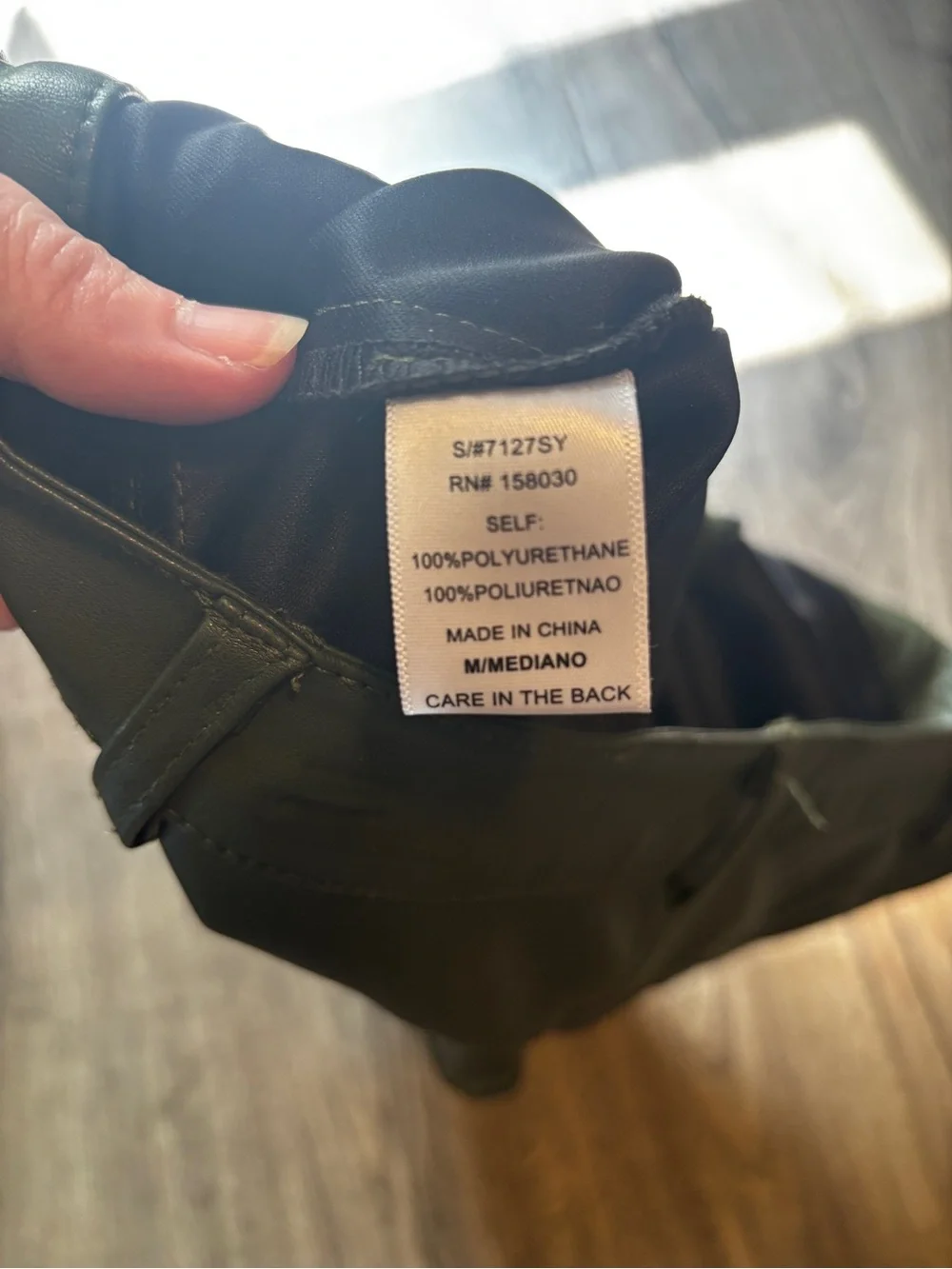 Love Tree Olive Faux Leather Cargo Mini Skirt